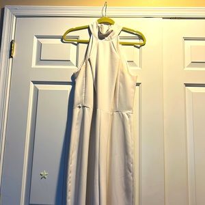 White haulter top jumpsuit